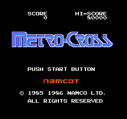 Metro-Cross title screen for Famicom